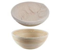 Cesta de mimbre redonda, resistente, para banneton Brotform, cuenco a prueba de pan 20X8CM