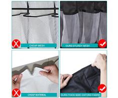 Zapatero Organizador Colgante Para Armario, De Tela Oxford Color Negro, con 24 Bolsillos De Malla de Almacenamiento y 4 Ganchos, de Meepo , 63(H) x 18.5(W)