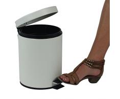 kela 20878 Rika - Papelera de baño (metal, 5 L), color blanco
