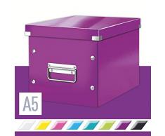 Leitz Caja de almacenaje cúbica, Tamaño mediano, Púrpura, Click & Store, 61090062