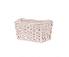 Periódico Cesta con asa, Beige, revistero periódico revistero/Cesta de Mimbre, Fabricada en Madera de Sauce.