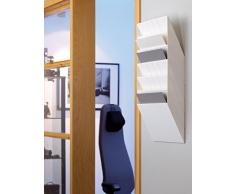 Durable Flexiboxx - Revistero para pared (tamaño A4 horizontal), 6 compartimentos, color blanco