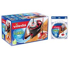 Vileda Turbo EasyWring & Clean Komplettset + Classic Ersatzkopf Mopa para Suelo, Set, 3