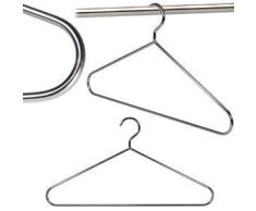Hangerworld 10 Perchas 45cm Metal Cromado Extra Fuerte para Cazadoras de Piel y Prendas Pesadas