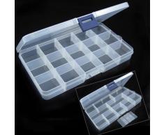 Generic 15 Slots Joyería ajustable caja de herramientas caja de almacenamiento de organización Home cocina accesorios médicos Novelty Items caja de plástico