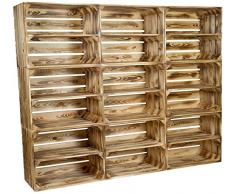 flambé/Flamboyant sólido cageot frutero como estante con placa intermedio/tabla medio suela aproximadamente 49 x 42 x 31 cm/cajas de manzanas caja de vino cajas de madera en, madera, natural, 9er set