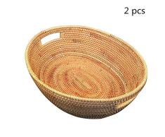 Quskto Rattan Cesta del almacenaje, Merienda Fruta Rota la Cesta del almacenaje Abarrotes Estante de Almacenamiento Cesta de Mimbre Cesta de Utilidad Inicio del Organizador del almacenaje