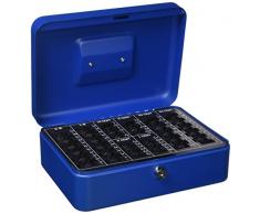 Caja De Caudales 10" 250 X 180 X 90 Mm Azul Con Portamonedas