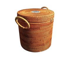 Rattan cesta del almacenaje, Servicio de lavandería cesta de mimbre grande cesta del almacenaje de los juguetes de almacenamiento for el baño 23x23cm estar Cocina Inicio del organizador del almacenaje