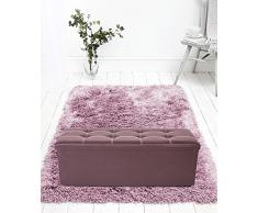 Rebecca Mobili Puff Reposapiés, pouf contenedor en cuero sintético, marrón, baúl pouf con tapa - Medidas: 38 x 110 x 38 cm ( AxANxF) - Art. RE4909