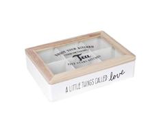 Vidal Regalos Caja Te o Infusiones Madera Blanca 24 cm