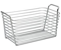 BlissHome 93322 Interdesign Classico - Cesta de almacenaje de metal tamaño mediano (37 x 29 x 21 cm), color plateado