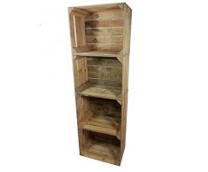4 x masivas - cajas de madera usados - Cajas de vino - para muebles - Shabby