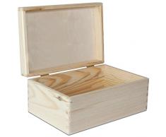 Creative Deco Grande Caja Madera para Decorar con Tapa | 30 x 20 x 14 cm | Decoracion Almacenaje Herramiente Fruta Decoupage Documentos Objetos de Valor Juguetes