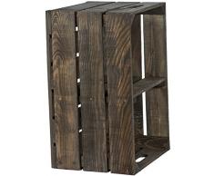 nuevo establo Caja de fruta caja, Cajón de manzana, Caja de vino de la Región De Altes Land Natural 54x35x30 cm - Palo de rosa con tabla central "TRANSVERSAL"