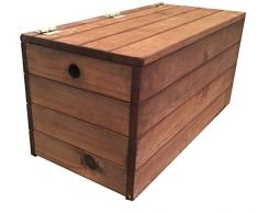 AD servicios Baúl/Banco Color marrón de Madera tratada para el Exterior. Totalmente Montado (80x40x40)