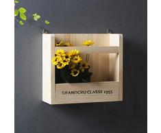 CHERCAND Montaje En Pared Revistero Madera Sostenedor del Compartimiento Gratis-pie Organizador De Revista Estante Decorativo Soporte De Escritorio Libros-b 27x10x24cm(11x4x9inch)