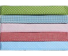 Minene - Caja con tapa, diseño de cuadros, color rojo