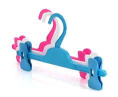 Hangerworld 10 Perchas 28cm para Niños Plástico con Pinzas Regulables para Pantalones