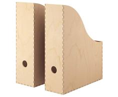 Ikea Zeitschriftensammler Knuff Holz-Aufbewahrungsbox im 2-er Set Revistero (Madera, 2 Unidades), Plata