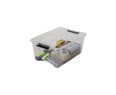Iris Ohyama New Top Box NTB-15 - lote de 3 cajas apilables de almacenamiento, Transparente, 15 L