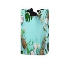 Mnsruu - Cesta para la Colada con Asas para Cesta de Regalo, diseño de Hojas de Palma, Color Verde