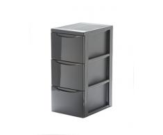 Iris - Carro con tres cajones, cajonera con ruedas, - Carro auxiliar, cajones caja, cajón armario - SCR de 303, Gris, 130120