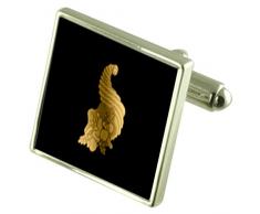 Caja de plata maciza grabada con mayordomos Masónica gemelos Square