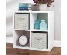 InterDesign Chevron - Cubo de tela, organizador de armario (organiza juguetes, suéteres, accesorios, paquete de 2), color topo/natural