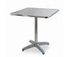 MondoArreda Q60 - Mesa De Aluminio Cuadrada Con Soporte Central De 4 Pies, Para Bar, Restaurante, Piscina, Hotel