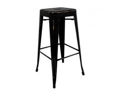 Muebles Marieta Taburete Tolix alto Negro Envejecido
