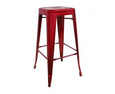 Muebles Marieta Taburete Tolix alto Rojo Metalizado