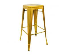 Muebles Marieta Taburete Tolix alto Oro Metalizado