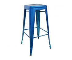 Muebles Marieta Taburete Tolix alto Azul Envejecido