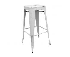 Muebles Marieta Taburete Tolix alto Blanco Envejecido