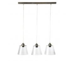 Maisons du monde Lámpara de techo triple de cristal y metal cromado An. 65 cm NELSON