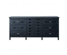 Maisons du monde Cajonera industrial de metal negro An. 200 cm Edison