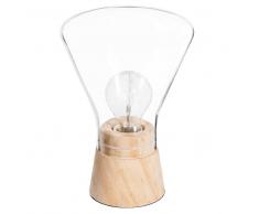 Maisons du monde Lámpara de imitación a madera y cristal UZA