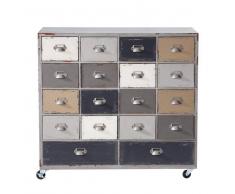 Maisons du monde Cajonera con ruedas de madera gris An. 85 cm Odéon