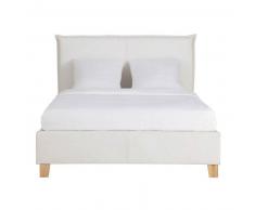 Maisons du monde Cama-baúl con somier de láminas 140x190 blanca Pillow