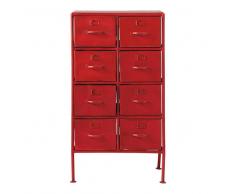 Maisons du monde Cajonera industrial de metal rojo An. 52 cm Cranberry
