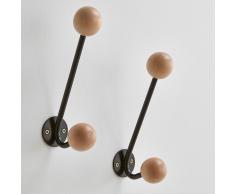 La Redoute Interieurs Perchero de pared AGAMA 2 perchas, lote de 2 negro