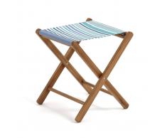 La Redoute Interieurs Taburete plegable de acacia, Amezza azul