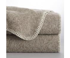 La Redoute Interieurs Manta 100% lana naturalmente coloreada, Romu beige