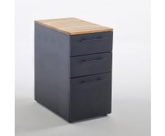 La Redoute Interieurs Cajonera de escritorio 3 cajones estilo industrial Hiba negro