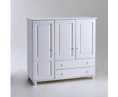 La Redoute Interieurs Armario de pino macizo Redmond, con ropero y compartimentos blanco