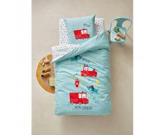 VERTBAUDET Conjunto de funda nórdica + funda de almohada infantil PIN PON PIN verde