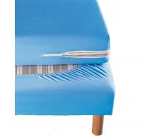 La Redoute Interieurs Funda integral para colchón, de punto elástico azul