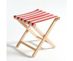 La Redoute Interieurs Taburete a rayas plegable, Dovil rojo