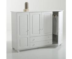 La Redoute Interieurs Armario de pino macizo Redmond, con ropero y compartimentos blanco